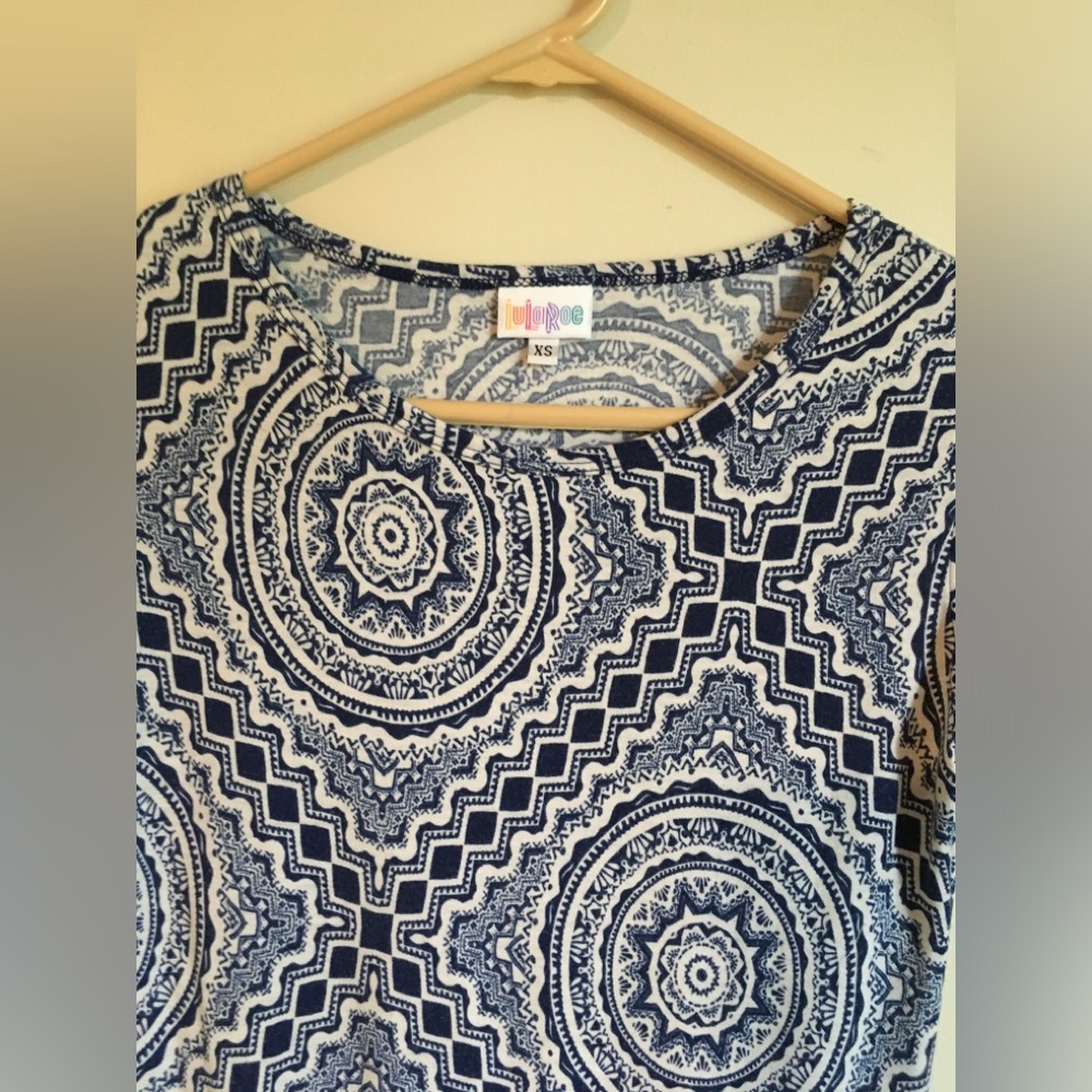 Lularoe Julia Unicorn Blue and White dress - Picture 3 of 4